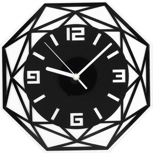 NEW Open Box Wall Clock Silent Non Ticking Acrylic Mirror Geometric Shape Wall